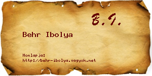 Behr Ibolya névjegykártya